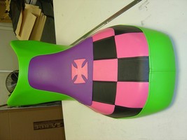 Bombardier DS650 Seat Cover Pink Black Checkered Design Green Purple Color - $99.99