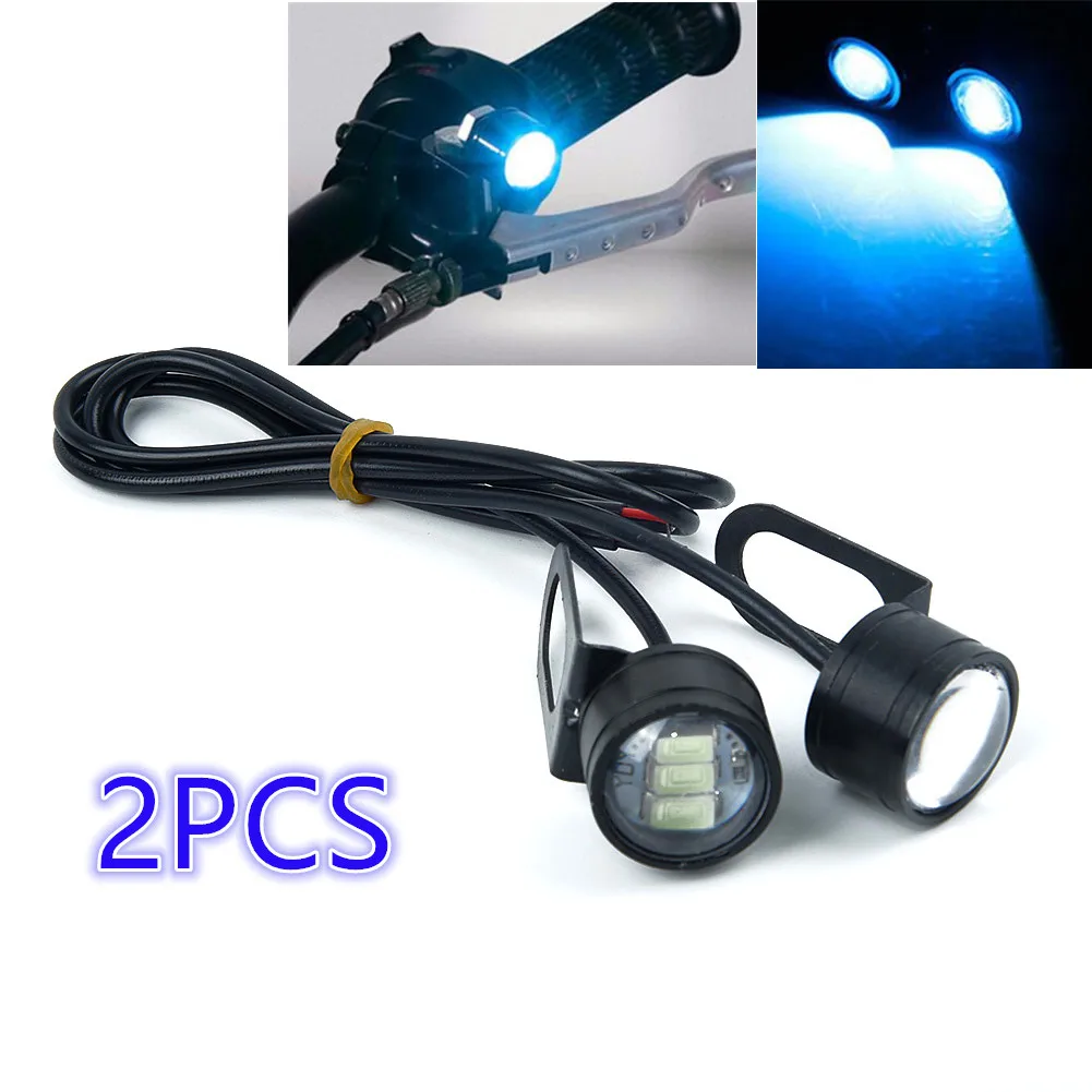 2pcs 5630 3 SMD Motorcycle Spotlight Lamp Vehicle Ice Blue Lens LED Headlight - £11.27 GBP