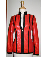 VINTAGE 1991 CHANEL RED SEQUINED SCUBA-STYLED JACKET + RIBBON TRIM - NEW... - £2,334.69 GBP