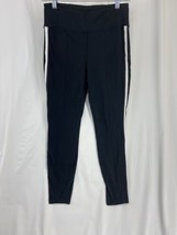 Athleta Side Stripe Back Zip Pocket Womens Black Athleisure Leggings Sz Small - £9.75 GBP