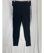 Athleta Side Stripe Back Zip Pocket Womens Black Athleisure Leggings Sz ... - £9.12 GBP