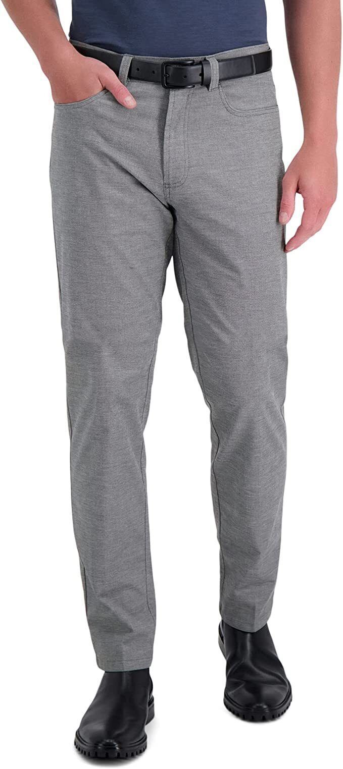 Primary image for Kenneth Cole Reaction Men's Slim-Fit Techni-Cole Canvas Pants in Gray-32x32
