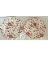 2 Vintage Johnson Bros 10&quot; Dinner Plates Rose Chintz Scalloped Edge UK - $27.06 CAD