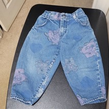 VTG 80s Oshkosh B’Gosh All Over Faded Bears / Hearts Blue Jeans Baby Tod... - $110.00