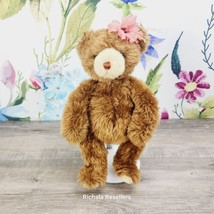 Gund Strudel Brown Teddy Bear Plush 13&quot; Flower Hair Decoration 2378 Vintage HTF - £19.95 GBP