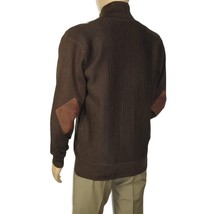 Men's Fancy European Sweater Jacket By Silversilk Fashionable 11009 Brown image 9