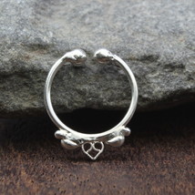 Handmade style Real Solid Silver no piercing needed Septum Nose Ring 20g - £11.18 GBP