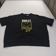 ZARA X Smiley RN#77302 Men’s Black Cotton Short Sleeve Graphic Sweatshirt Size L image 10