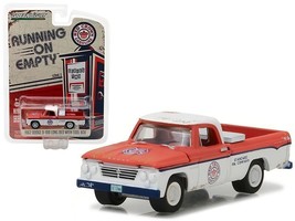1962 Dodge D-100 Pickup Truck Long Bed with Tool Box Red Crown Gasoline 1/64 Di - £15.48 GBP