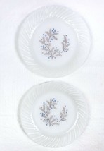 Lot 2 Vtg Termocrisa Mexican Milk Glass 7&quot; Salad Plates Crisa White Floral Swirl - £6.98 GBP