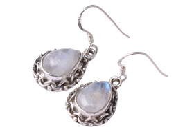 Sterling 925 Silver Moonstone Gemstone Handmade Dangle Drop Earrings For Women&#39;s - £35.38 GBP