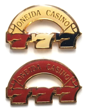 Lot 2 Oneida Casino Triple Seven 777 Slot Machine Pins Promo Gambling So... - $316.69 MXN