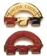 Lot 2 Oneida Casino Triple Seven 777 Slot Machine Pins Promo Gambling So... - $314.05 MXN