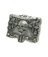 Handmade Sterling Silver Skull Mens Biker Belt Buckle Masonic мemento mori - $756.98