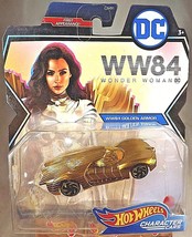 2020 Hot Wheels Dc Comics Character Cars Wonder Woman WW84 Golden Armor Gold - £10.75 GBP