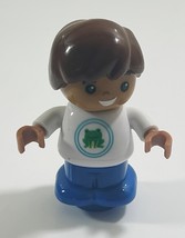 Lego Duplo Boy  Figure - Brown Hair - Frog on White Shirt - $3.95