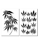 2PK Painting Stencils Camouflage Airbrush Craft Cannabis Marijuana Pot L... - £8.47 GBP