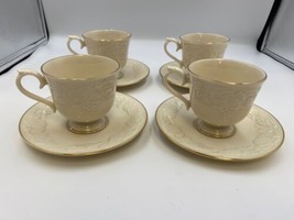 Lenox Fine China Made in USA FRUITS OF LIFE Cups &amp; Saucers x4 - $89.99