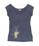 vintage 90s Baby Tee T-Shirt G. Girl Women Size S Gray with Yellow Tiger... - £17.57 GBP