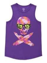 Wonder Nation Boys Tank Top MEDIUM (8) Purple W Skull Feathers Camo Glasses - £7.89 GBP