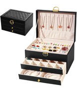 Jewelry Box for Women Girl 3 Layer Jewelry Organizer Storage Case for Ch... - £42.76 GBP