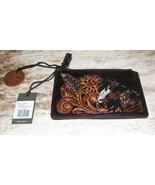 Myra Bags #9764 5.3&quot;x3.5&quot; ID, Card Holder~RFID Block~Tooled/Painted Leather - $20.22