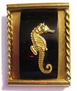 VINTAGE ART DECO JEAN PAINLEVE BLACK BAKELITE SEAHORSE CLIP BROOCH PIN - £62.37 GBP