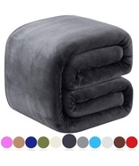 Fleece Blankets Queen Size All Season Queen Dark Grey 90x90in - £31.68 GBP