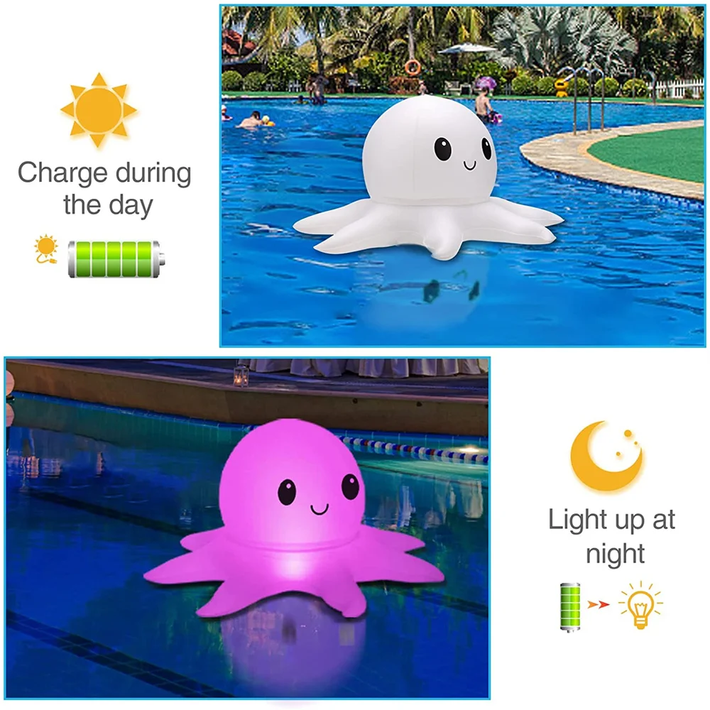Solar Powered  Pool Light Remote Timing RGB Inflatable Glowing Floating Light fo - £92.55 GBP