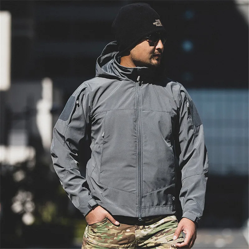 Men Army   Soft Outdoor Trek Hi Jacket Waterproof Windbreaker Male  Hooded Coat - $449.01