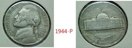 Jefferson Silver Nickel 1944-P VG-Fine - £3.78 GBP