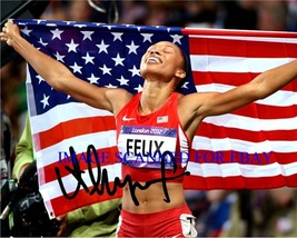 Allyson Felix Signed Autograph 8x10 Rp Photo Olympics Gold Winner Track &amp; Field - £14.14 GBP