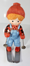 Enesco COUNTRY COUSINS GIRL SKIER Katie Katy 4&quot; Porcelain Figurine Metal... - $132.49 MXN