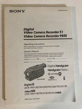 Sony Digital Recorder Instruction Manual Only Hi-8 Digital 8 dcr-trv150 - £15.51 GBP