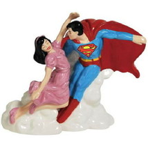 DC Comics Superman and Lois Lane Ceramic Salt and Pepper Shakers Set, NEW UNUSED - £20.10 GBP