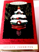 Vintage NIB HALLMARK 1993 &quot;Peek -a-Boo Tree&quot; w/ Movement Christmas Ornament - £7.38 GBP