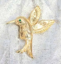 AAi Elegant Gold-tone Hummingbird Brooch 1980s vintage - £10.14 GBP