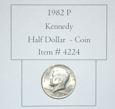1982 P, Kennedy Half Dollar, # 4224, half dollar coin, vintage coins, ra... - $30.30