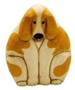 James Haddon Wood Carving Dog Painted Folk Art Spaniel 8 inch Philipines - £18.36 GBP