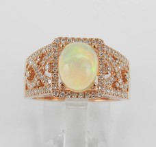 3Ct Oval Cut Fire Opal Diamond Solitaire Engagement Ring 14K Yellow Gold Finish - £87.76 GBP