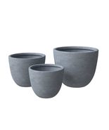 LeisureMod 3-Piece Planter Set, Fiberstone &amp; MGO Clay Mid-Century Modern... - $505.31 CAD