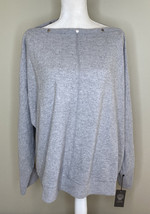 Vince Camuto NWT $69 Women’s Boat Neck Pullover Sweater Wide Neck Sz XXL Grey C3 - £27.07 GBP