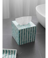Modern Blue Tissue Box, Handmade Mosaic Decorative Napkin Holder for Bat... - $252.61 CAD