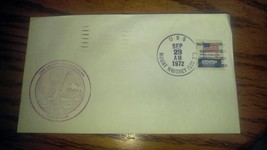 USS Mount Whitney 1972 Postmarked Envelope 8 Cent Flag Stamp - $8.99