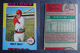 1975 Topps Mini #279 Milt May Houston Astros Miscut Error Oddball Baseba... - $4.99