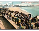 Busy Boardwalk and Youngs Pier Atlantic CIty New Jersey NJ DB Postcard W11 - £3.12 GBP