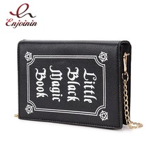 On magic book clutch bag for women black pu leahter shoulder chain bag small purses and thumb200