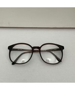 New Old Stock Moritz Brown Round Demi Amber Plastic Eyeglass Frames 57-2... - $475.17 MXN