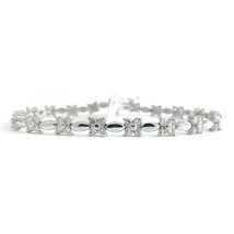 Authenticity Guarantee 
Flower Cluster Bar Diamond Tennis Bracelet 14K White ... - £2,730.51 GBP