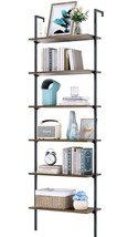 ODK 6-Tier Ladder Shelf, 87 Inches Wall Mounted Ladder Bookshelf with Me... - $101.57